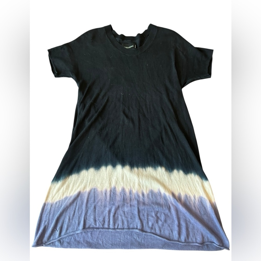 Zadig & Voltaire Black and Blue Short Sleeve Tunic/Dress